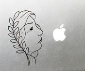 Image of Woman Face and Leaves Vinyl Decal