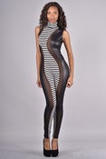 Image of Striped Sheer Bodysuit 