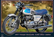 Image of 1977_Triumph_Bonneville_Silver_Jubilee_Classic_Vintage_Motorcycle_art_poster_print