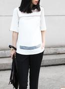 Image of Cellin Sheer Insert Top-White