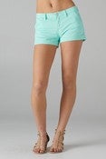 Image of Cello Jeans - Mint Cuffed Hem Shorts WV 42072