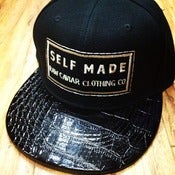 Image of Black Croc Print Bill with Gold Snapback