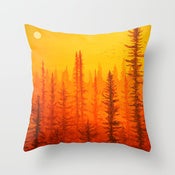 Image of Forest At Dawn Designer Fabric Throw Pillow