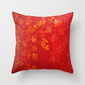 Image of Gold Cherry Blossom Designer Fabric Pillow