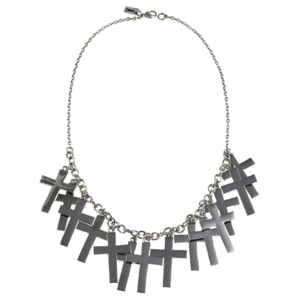 Image of Marcia. Gunmetal Fully Loaded Cross Necklace