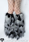 Image of Feather fur fluffies black and white