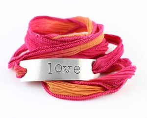 Image of NEW! "LOVE" Silk Ribbon Bracelet