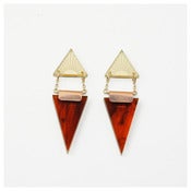 Image of Double Triangle Earrings - Tortoiseshell