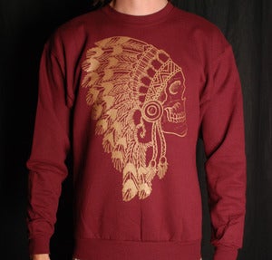 Image of The Skull Headdress Sweatshirt Garnet