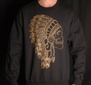 Image of The Skull Headdress Sweatshirt Black