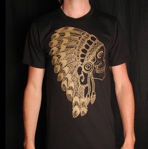 Image of The Skull Headdress Tee Black