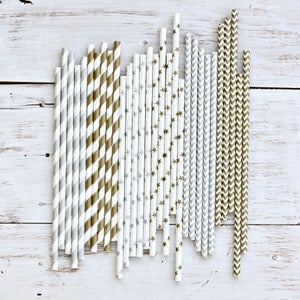 Image of Metallic Paper Straws