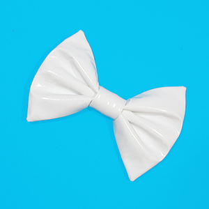Image of Medium White PVC Hair Bow