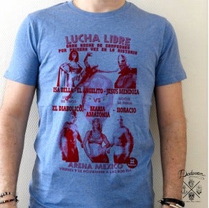 Image of Lucha libre rouge - T-shirt bleu homme 