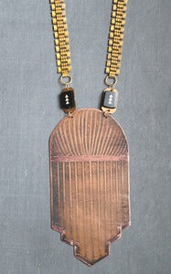 Image of metropolis deco copper necklace