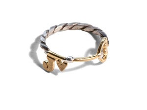 Image of Personalised Key Styled Ring with Heart