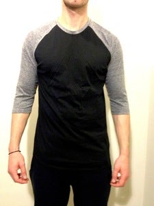 3/4 Raglan Sleeve Black & Grey  