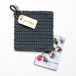 Image of Carré au crochet GRIS ARDOISE (18 cm)