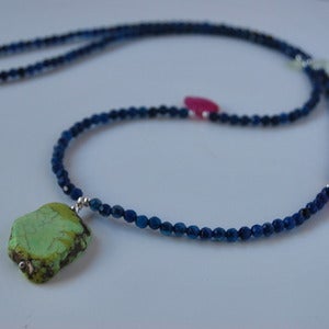 Image of Collar largo agata azul