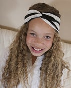Image of black and white striped turban