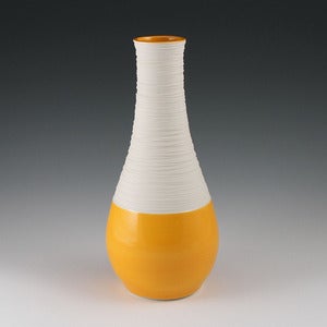 Image of Large Groove Vase in Orange