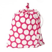 Image of Extra Large Laundry Bag for Dorm and Travel : Hot Pink and White Dots