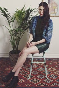 Image of Perth merino wool hand knit cardigan (shown in Dark Sky)