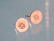 Image of Copper Lotus Stud Earrings