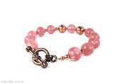 Image of Cherry Quartz & Pure Copper Bracelet