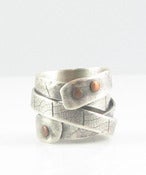 Image of Copper Rivet Leaf Twist Ring