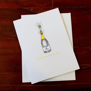 Image of Champagne Bottle Congratulations Card