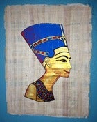 Image of Nefertiti Painting on Papyrus Paper