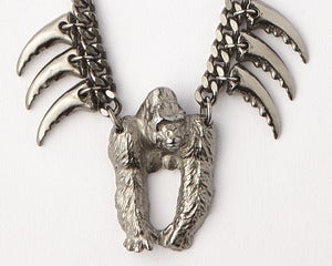 Image of  ♦ Pre-Order ♦    SHORT Gorilla Necklace Gun metal 