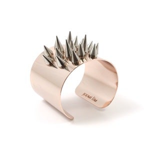Image of Metal-Luxe Medium Cuff W/Spikes - Rose Gold/Silver Spikes