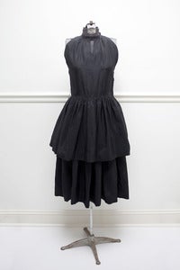 Image of Jonathan Logan Black Taffeta Tiered Dress