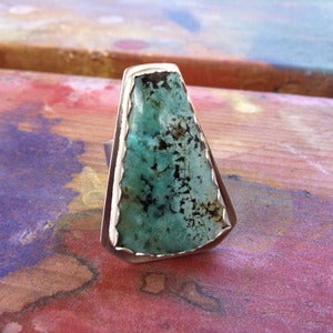 Image of African Turquoise Sterling Silver Statement Ring