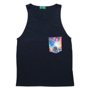 Image of WAR ON DRUGS POCKET BLACK SINGLET