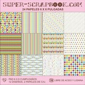 Image of Super-Scrapbook Paper Pad~Cumpleaños