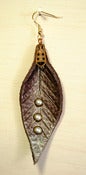 Image of Frosted Leather Leaves Earrings
