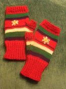 Image of Striped Flower Motif Gloves