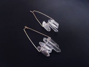 Image of JULIET SANG TO THE SEA - earrings (white quartz)