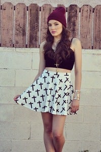Image of Cross it Skater Skirt