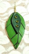Image of Green leaf duo earrings