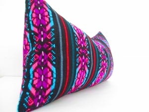 Image of Aztec Pillow, Mexican Pillow, Tribal Purple and Black Lumbar Pillow Cover