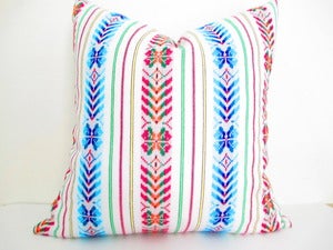 Image of Long Bolster Pillow, Colorful Pillow, Bohemian Decor, Boho Bedding, Tribal Pillow, Mexican