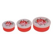 Image of Round storage pots - red