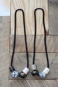 Image of Object & Totem  4-Bead Necklace Blue Chrome