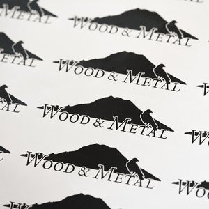 Image of Wood and Metal Logo Stickers