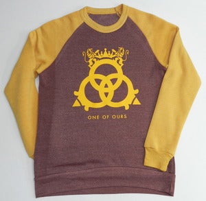 Image of Colorblocked Crewneck Sweatshirt True Burgundy True Gold