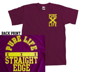 Image of Burgundy Pure Life T-Shirt (Ready To Ship)